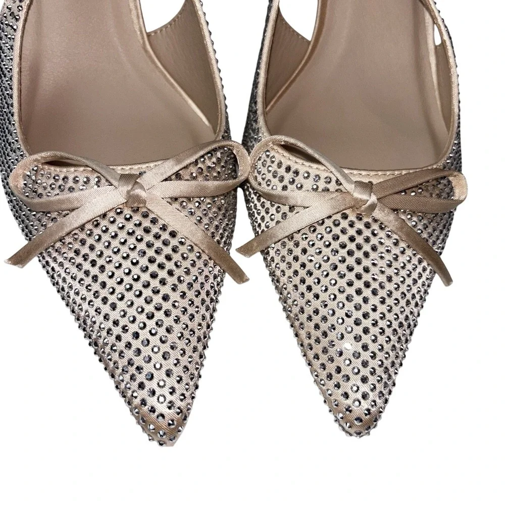 Bellini Heels Kassie Champagne Diamanté Women's Size 9‎  Nude New Without Tags